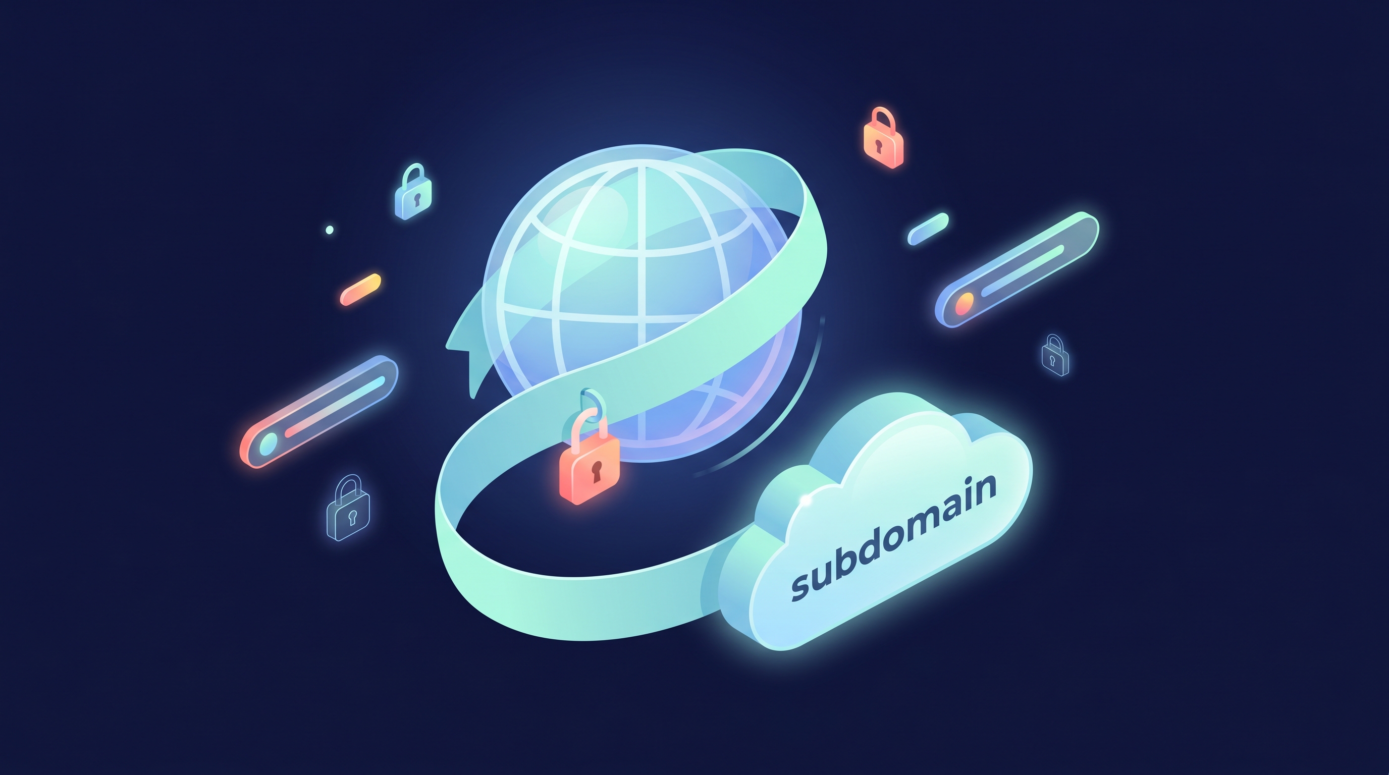 A globe wrapped in a ribbon with locks